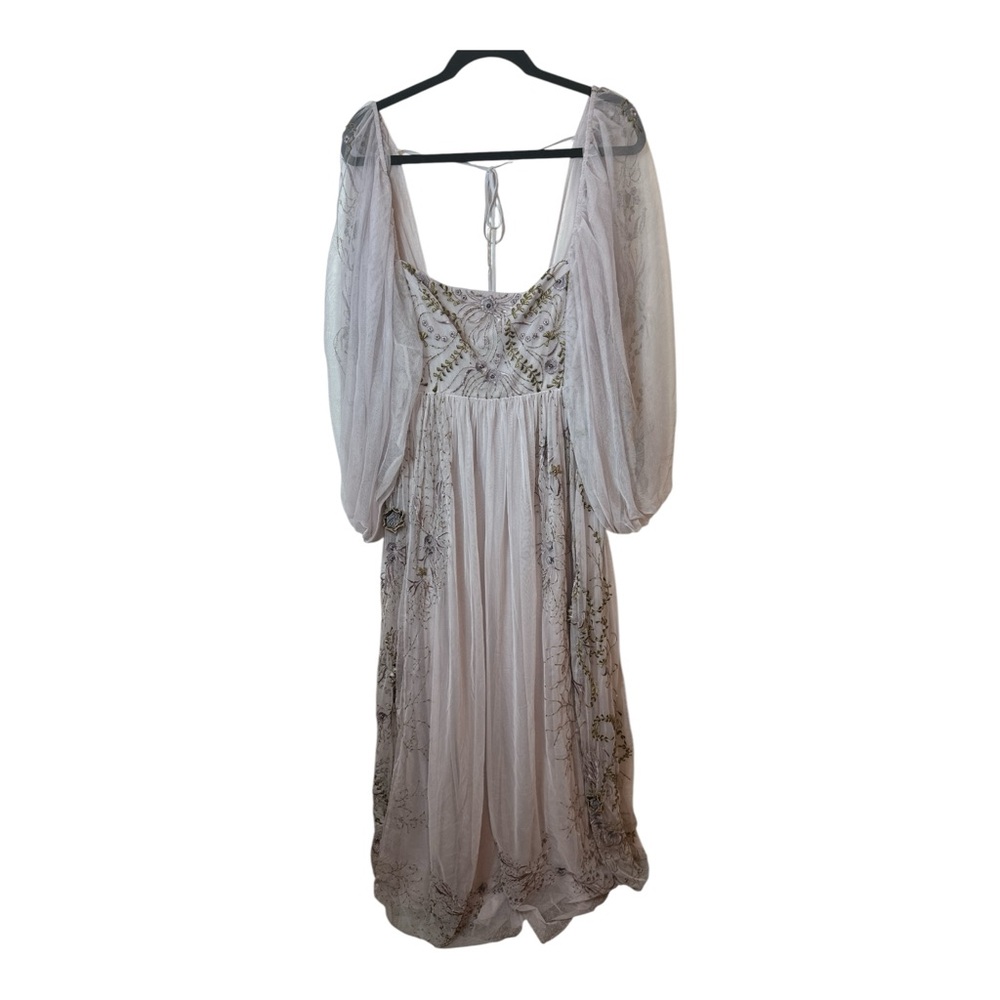 Anthropologie Dusty Lavender Embroidered Maxi Dress - Picture 7 of 12